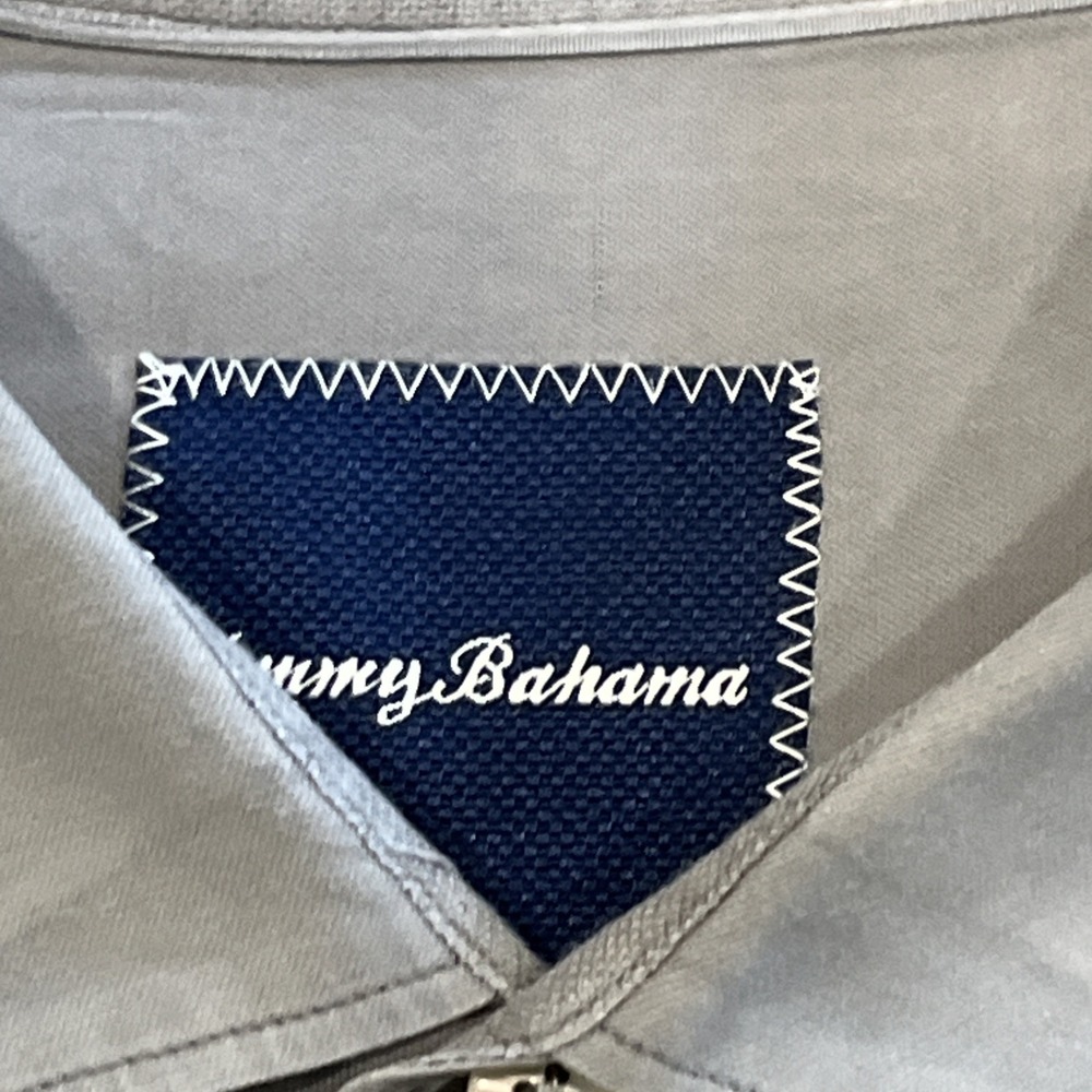 Tommy Bahama Shirt Mens 3XL Gray Solid Long Sleeve Button Up Silk Blend Tropical - Picture 2 of 8